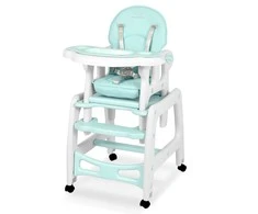 Ricokids Turkio spalvos 5-in-1 aukšta kėdutė, daugiafunkcinė maitinimo kėdutė su reguliuojamu padėklu, konvertuojama kūdikio kėdutė kūdikiams ir mažiems vaikams