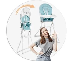 R Kids Vaikiška valgomojo kėdutė Ricokids, mėlyna/balta