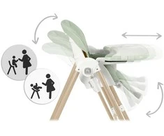 Nukido Maitinimo kėdutė, 3-in-1 daugiafunkcinė kūdikio kėdutė, reguliuojamas aukštis, su kūdikio įdėklu, supimo ir atlošimo funkcija