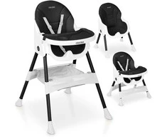 Ricokids Mani maitinimo kėdutė reguliuojama 3in 1, juoda