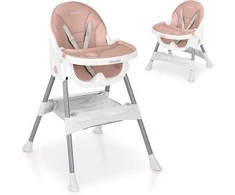 Ricokids Mani maitinimo kėdutė reguliuojama 3in 1, rožinė