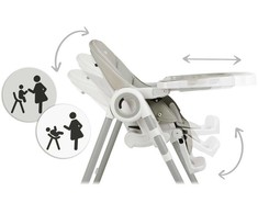 Ricokids Nukido Maitinimo kėdutė su staliuku, Belo šokdynė, pilka + apsauginis lankelis