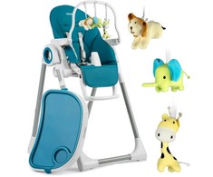 Ricokids Belo maitinimo kėdutė su staliuku, batutu, tamsiai mėlyna + apsauginis lankelis