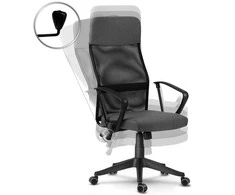 Sofotel Biuro kėdė su tinkleliu, ergonomiško dizaino, reguliuojamo aukščio, tamsiai pilka vadovo kėdė, patogi kompiuterio kėdė