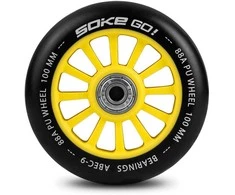 Soke Paspirtuko ratukai 100 mm geltoni 2 vnt.