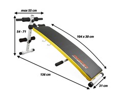 Nuožulnus suoliukas pratimams su espanderiais ir hanteliais Neo-Sport NS-07