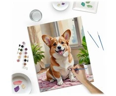 Paveikslas tapybai pagal skaičius 40x50 cm Massido Corgi šuo