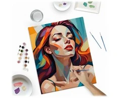 Tapyti pagal skaičius paveikslas 40x50 cm Massido Moters portretas