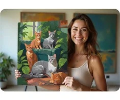 Paveikslas tapybai pagal skaičius 40x50 cm Massido Katės