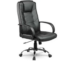 Odinė biuro kėdė, ergonomiška pasukama kėdė, juoda vadovo kėdė, patogi kompiuterio kėdė, reguliuojamo aukščio biuro kėdė