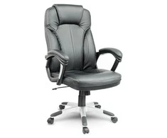 Sofotel Ekologiškos odos biuro kėdė, ergonomiškas dizainas, juoda pasukama kėdė, patogi kompiuterio kėdė, vadovo biuro kėdė