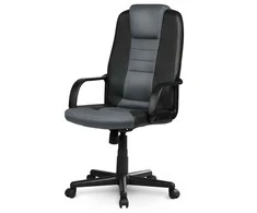 Sofotel Biuro kėdė, oda ir mikro tinklelis, ergonomiškas dizainas, juoda ir pilka, reguliuojamo aukščio biuro kėdė, patogi kompiuterio kėdė