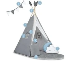 Palapinė tipi vaikams NK-406 Nukido - pilka