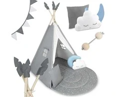 Palapinė tipi vaikams NK-406 Nukido - pilka