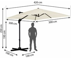 Sulankstomas sodo skėtis, 8 segmentų, 420 cm, su uždanga, „Plonos PL-883“