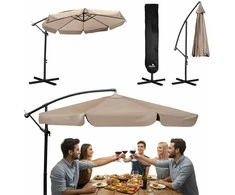 Sulankstomas sodo skėtis, 8 segmentų, 350 cm, su uždanga, „Plonos PL-881“