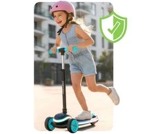 Triratis balansinis paspirtukas vaikams LED Ricokids Leddi - juodas ir turkio spalvos