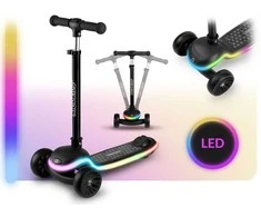 Ricokids Leddi triratis balansinis paspirtukas vaikams su LED – juodas