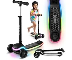 Ricokids Leddi triratis balansinis paspirtukas vaikams su LED – juodas