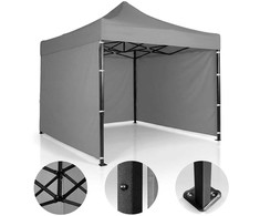 Sodo paviljonas su 3 sienomis, 3 x 3 m, pilkas, Plonos
