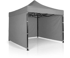 Sodo paviljonas su 3 sienomis, 3 x 3 m, pilkas, Plonos
