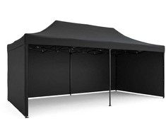 Sodo paviljonas su 3 sienomis, 3 x 6 m, juodas, Plonos