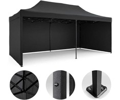 Sodo paviljonas su 3 sienomis, 3 x 6 m, juodas, Plonos