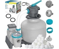 „Bestway 58486 11355“ baseino smėlio pompa su filtro kamuoliukais, skalbyklė ...