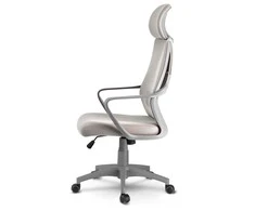 Sofotel Biuro kėdė su mikrotinklu, reguliuojama galvos atrama, ergonomiška atrama, kvėpuojantis atlošas, modernus dizainas, pilka biuro kėdė