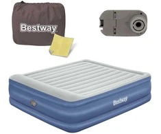 Pripučiamas čiužinys 203 x 193 x 56 cm su įmontuotu elektriniu siurbliu Bestway 67692