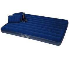 Pripučiamas čiužinys 203x152x22 cm su stūmokliniu pompa INTEX 68765