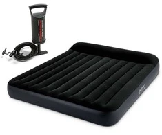 Pripučiamas čiužinys 203x183x25 cm su stūmokliniu pompa INTEX 64144