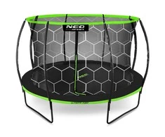 12 pėdų / 374 cm profiliuotas sodo batutas su vidiniu tinklu „Neo-Sport“