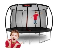12 pėdų / 374 cm profiliuotas sodo batutas su vidiniu tinklu „Neo-Sport“