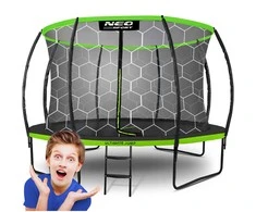 12 pėdų / 374 cm profiliuotas sodo batutas su vidiniu tinklu „Neo-Sport“