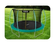 12 pėdų / 374 cm profiliuotas sodo batutas su vidiniu tinklu „Neo-Sport“