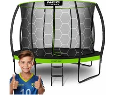 14 pėdų / 435 cm profiliuotas sodo batutas su vidiniu tinklu „Neo-Sport“