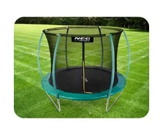 8 pėdų / 252 cm profiliuotas sodo batutas su vidiniu tinklu „Neo-Sport“