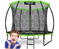 8 pėdų / 252 cm profiliuotas sodo batutas su vidiniu tinklu „Neo-Sport“
