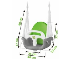 Ricokids 3in1 pilkai žalia Słonik kibirėlio formos sūpynė
