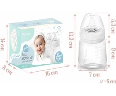 PP pieno buteliukų rinkinys 2 vienetai Nukido 0+, 180 ml