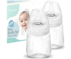 PP pieno buteliukų rinkinys 2 vienetai Nukido 0+, 180 ml