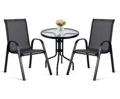 Sofotel SO-981 apvalus sodo stalas ir 2 sodo kėdės