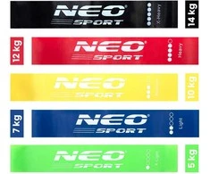 NS-959 Neo-Sport mankštos pasipriešinimo juostų rinkinys, 5 vnt.