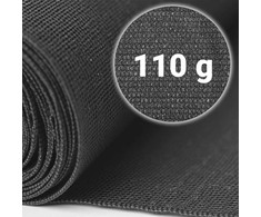 Plonos Tinklelis nuo šešėlių 1,2 x 25 m, 110 g/m2 + 50 spaustukų, pilkas