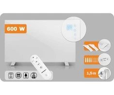 Infraraudonųjų spindulių šildytuvas, 600 W, su WiFi programėlės valdymu, jutikliniu skydeliu, nuotolinio valdymo pultu, namų ir biuro šildymui