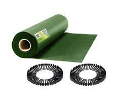 Sodo agrotekstilė 1,6 m x 50 m + 100 „Plonos“ kaiščių - žalia
