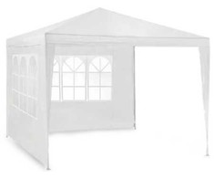 Sodo paviljonas su 2 sienomis, 3 x 3 m, baltas, Plonos