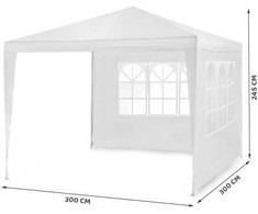 Sodo paviljonas su 2 sienomis, 3 x 3 m, baltas, Plonos
