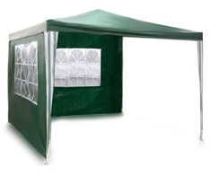 Sodo paviljonas + 2 sienos 3 x 3 m žalios spalvos Plonos